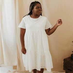 White Dress with Embroidered Eyelet